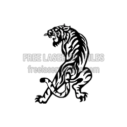 Tiger Silhouette Laser Cutting Template