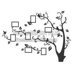 Tree Family Photo Frame Collage Laser Cut File