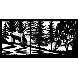 30x60 Metal Panel — Two Wolves by a River, Plasma-Cut Art