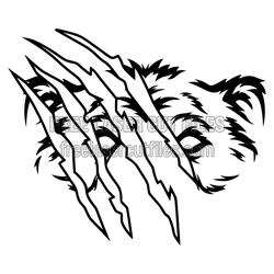 Bear Claw Scratch Laser Cut Design, Wildlife Claw Marks