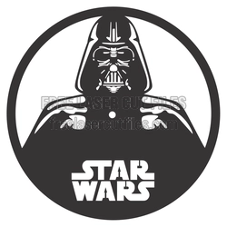 Darth Vader Round Laser Cut Design, Free Wall Clock File