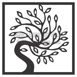 Decorative Tree Laser Cut File for Layered Wall Art