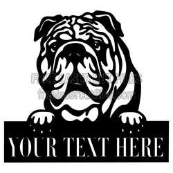 English Bulldog Custom Name Sign Laser Cut File
