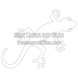 Gecko Silhouette Cutout Template for Laser Cutting