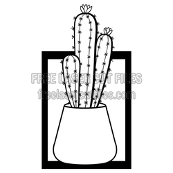 Potted Cactus Wall Decor Laser Cut File, Ready to Cut