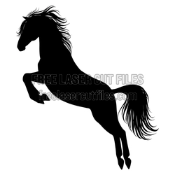 Rearing Horse Silhouette Laser Cut File, Ready to Cut