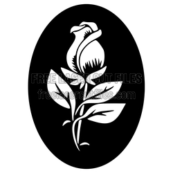 Rose Floral Oval Decor Laser Cut File, Ready to Cut