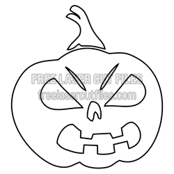 Scary Jack-o'-Lantern Pumpkin Laser Cut File