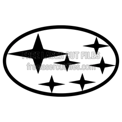 Subaru-Inspired Oval Car Logo Laser Cut File