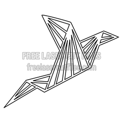 Geometric Flying Bird Laser Cut File, Ready to Cut Decor