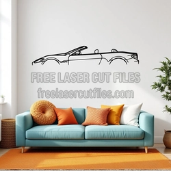 GT Convertible Car Silhouette Laser Cut File