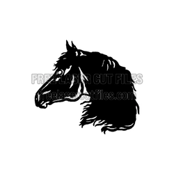 Horse Head Silhouette Template for Laser Cutting