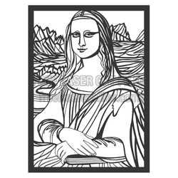 Mona Lisa Portrait Laser Cut Panel, Ready to Cut