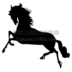Rearing Horse Silhouette Laser Cut File, Ready to Cut
