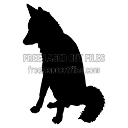 Sitting Wolf Silhouette Laser Cut File, Ready to Cut