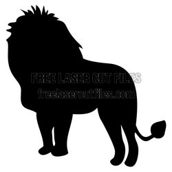 Standing Lion Silhouette Laser Cut File, Ready to Cut