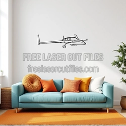Cozy MK IV Angle Airplane Silhouette, Laser Ready Cut File