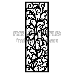 Decorative Floral Panel Pattern for Laser Cutting