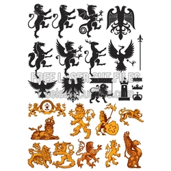 Free Vector Pack of Geraldic Elements