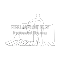 Halibut Silhouette Template for Laser Cutting