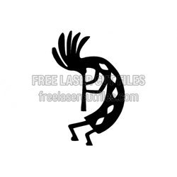 Kokopelli Silhouette Template for Laser Cutting