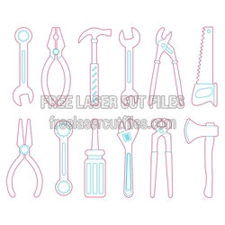 Laser Cut Hand Tools Set for Workshop DIY Projects