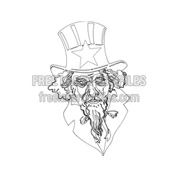 Uncle Sam Silhouette Cutout Template