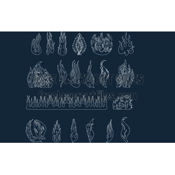 Flame Silhouette Template for Laser Cutting