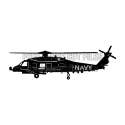 Navy Helicopter Laser-Cut Vector Template