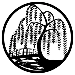 Willow Tree River Scene Laser Cut Template